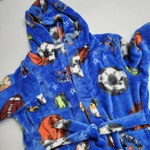 Komar Kids Big Boys‎ S Small Blue Fleece All Sport Hooded Robe